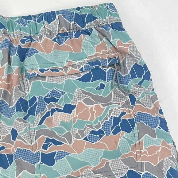 The North Face 7" Swim Trunks Print Blue Green Mens Sz Medium - Picture 7 of 7